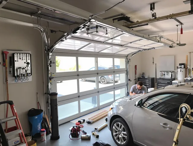 Garage door noise reduction service by Rancho Palos Verdes Garage Door Repair in Rancho Palos Verdes