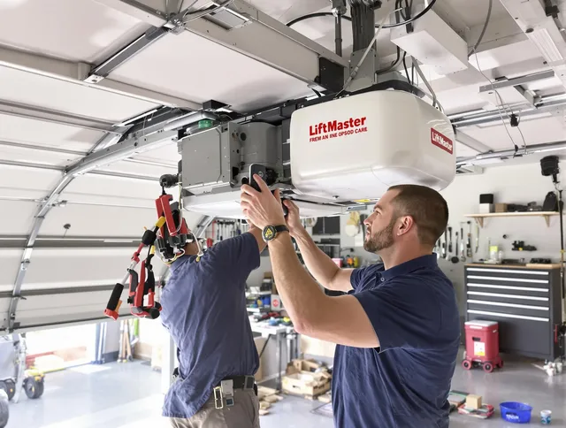 Rancho Palos Verdes Garage Door Repair technician performing advanced diagnostics on garage opener in Rancho Palos Verdes